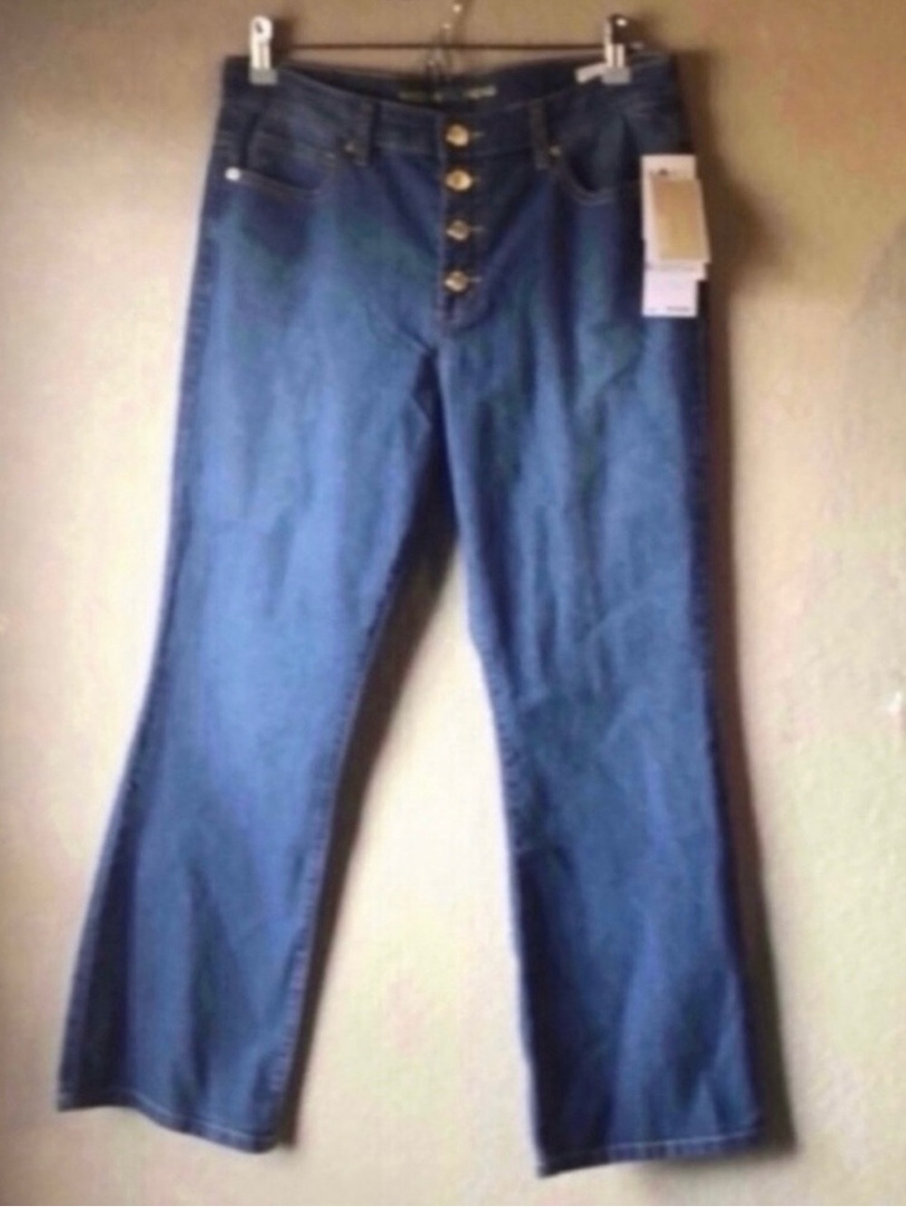 New Michael Kors Jeans Women’s Button Fly Bootcut Casual Denim Blue Jeans Sz 10